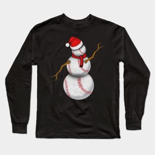 'Baseball Balls Santa Snowman' Hilarous Santa Gift Long Sleeve T-Shirt